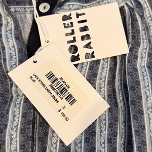 NWT Roller Rabbit Lace Stripe Darya Shirt Dress Ruffle - Small